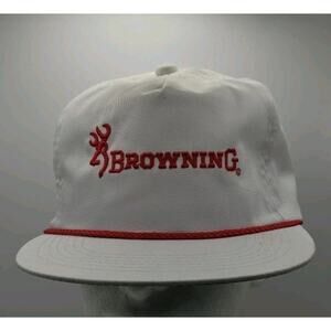 Vintage 80s Browning Rope Cap Embroidered Logo Snapback Trucker Hat Hunting‎